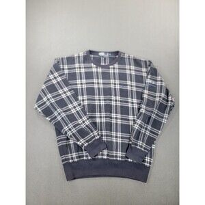 Polo Ralph Lauren Sweater Mens Medium Blue Plaid Knit Crew Neck Country Club